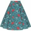 Collectif Matilde Hummingbird Eden Swing Skirt Teal -KILLSTAR Sales Store collectif SS SS220308A matilde hummingbird swing skirt teal 0 1024x1024