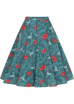 Collectif Matilde Hummingbird Eden Swing Skirt Teal 10 Collectif Matilde Hummingbird Eden Swing Skirt Teal -KILLSTAR Sales Store collectif SS SS220308A matilde hummingbird swing skirt teal 1 1024x1024