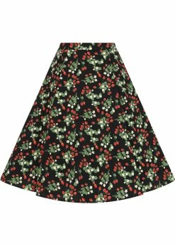 Collectif Luella Wild Strawberries 50's Swing Skirt Black -KILLSTAR Sales Store collectif SS SS220313A luella wild strawberries swing skirt blk 1 1024x1024