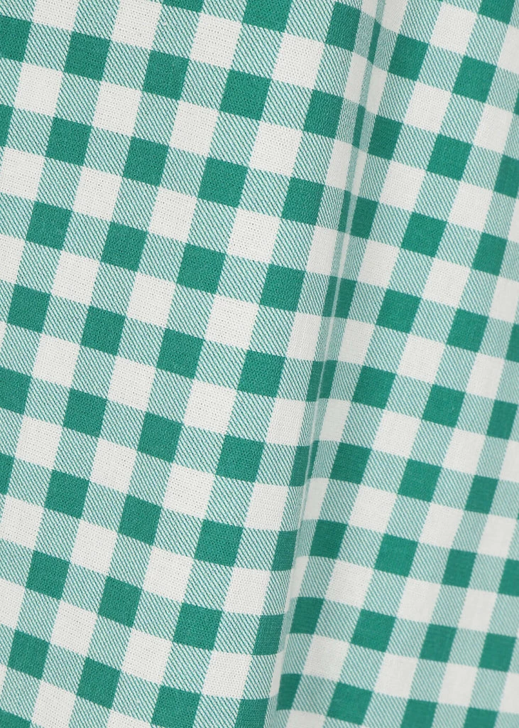 Collectif Veronica Strawberry Gingham 40's Swing Skirt Green 7 Collectif Veronica Strawberry Gingham 40's Swing Skirt Green - Image 5