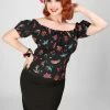 Collectif Viviana Old School 50's Top Black