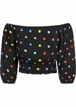 Collectif Stevie Rainbow Polka Dot 60's Top Black -KILLSTAR Sales Store collectif TP SS220422A stevie rainbow polka top blk 1 6b559fc4 e7f4 46d6 b406 6b1f600bade8 1024x1024