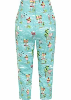Collectif Eugenia Motel 50's Capris Trousers Blue -KILLSTAR Sales Store collectif TR SS220203A eugenia motel capri blue 2 1024x1024