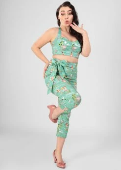 Collectif Eugenia Motel 50's Capris Trousers Blue -KILLSTAR Sales Store collectif TR SS220203A eugenia motel capri blue 5 1024x1024