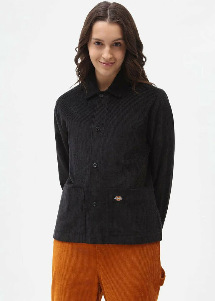 Dickies Womens Higginson Corduroy Shirt Black 4 Dickies Womens Higginson Corduroy Shirt Black - Image 2