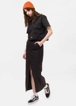 Dickies Womens Silver Grove 80's Shirt Black -KILLSTAR Sales Store dickies DK530028BLK silver grove shirt blk 4 1024x1024