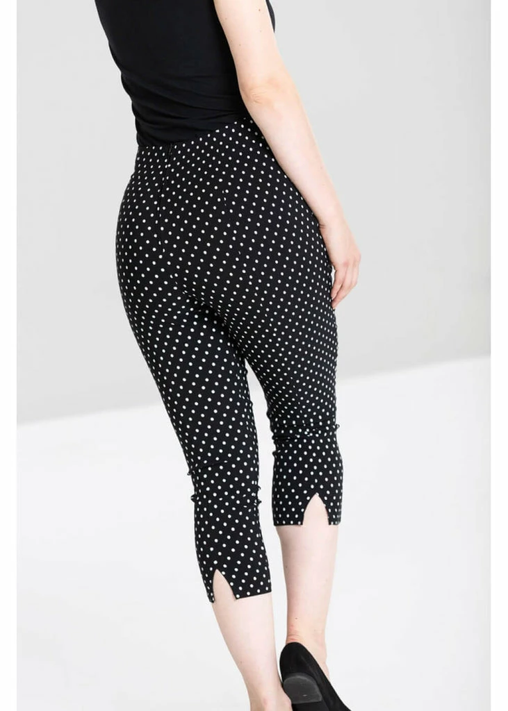 Hell Bunny Kay Polkadot 50's Capri Trousers Black 5 Hell Bunny Kay Polkadot 50's Capri Trousers Black - Image 3