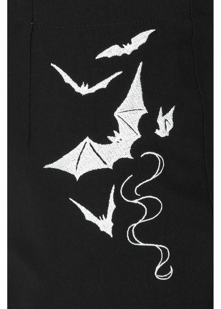 Hell Bunny Full Moon Bats Capri Trousers Black 6 Hell Bunny Full Moon Bats Capri Trousers Black - Image 4
