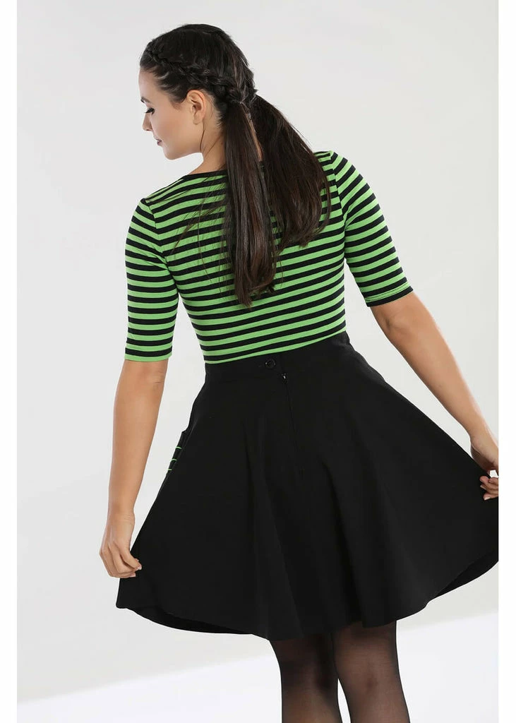 Hell Bunny Miss Muffet Spider Skirt Black Green 6 Hell Bunny Miss Muffet Spider Skirt Black Green - Image 4