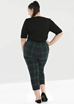 Hell Bunny Evelyn Tartan 40's Cigarette Trousers Green -KILLSTAR Sales Store hell bunny HLB50082 evelyn trousers grn 5 960e6264 867a 498a 9348 1fa475e1f6c5 1024x1024