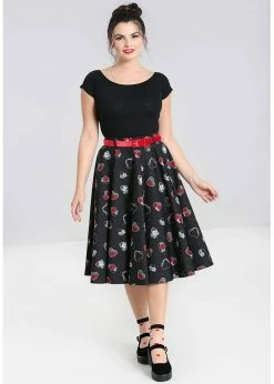 Hell Bunny Petals Hearts 50's Swing Skirt Black -KILLSTAR Sales Store hell bunny HLB50104 petals swing skirt blk 4 63797176 c1fc 46a7 8238 75ff20b360fb 1024x1024