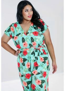 Hell Bunny Moana Hibiscus 70's Jumpsuit Mint Green -KILLSTAR Sales Store hell bunny HLB50112 moana jumpsuit mint 4 109e2693 4530 4010 9ba5 683225be691d 1024x1024