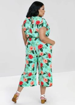 Hell Bunny Moana Hibiscus 70's Jumpsuit Mint Green -KILLSTAR Sales Store hell bunny HLB50112 moana jumpsuit mint 5 4d7097ed 7c93 4d34 9c50 9c098806f82e 1024x1024