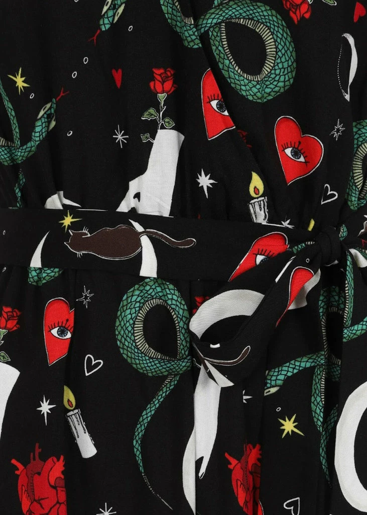 Hell Bunny Good Fortune Snake 70's Jumpsuit Black 4 Hell Bunny Good Fortune Snake 70's Jumpsuit Black - Image 2