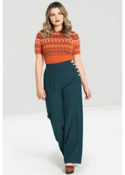 Hell Bunny Ginger 40's Swing Trosuers Petrol Blue -KILLSTAR Sales Store hell bunny HLB50210 ginger swing trousers petrol blue 0 1024x1024