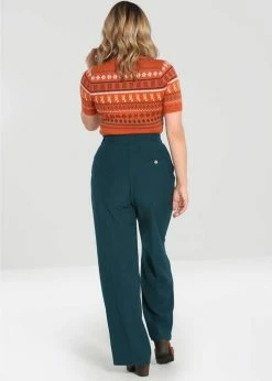 Hell Bunny Ginger 40's Swing Trosuers Petrol Blue -KILLSTAR Sales Store hell bunny HLB50210 ginger swing trousers petrol blue 1 1024x1024