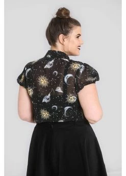 Hell Bunny Solaris Sun & Moon 70's Blouse Black -KILLSTAR Sales Store hell bunny HLB60003 solaris blouse blk 2 1024x1024
