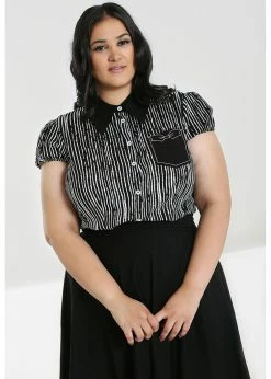 Hell Bunny Regan 50's Blouse Black -KILLSTAR Sales Store hell bunny HLB60114 regan blouse blk wt 1 1024x1024