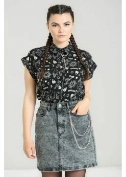 Hell Bunny Hello Goodbye Ouija Shirt Black -KILLSTAR Sales Store hell bunny HLB60115 hello goodbye shirt blk 0 1024x1024