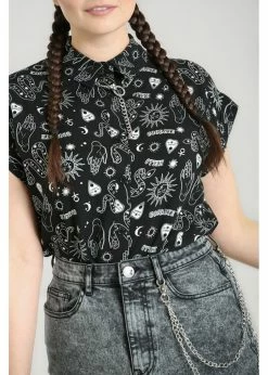 Hell Bunny Hello Goodbye Ouija Shirt Black -KILLSTAR Sales Store hell bunny HLB60115 hello goodbye shirt blk 1 1024x1024