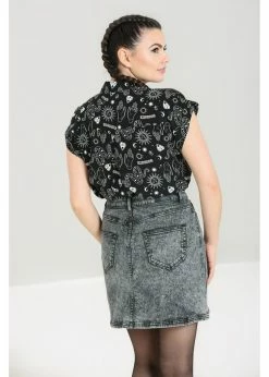 Hell Bunny Hello Goodbye Ouija Shirt Black -KILLSTAR Sales Store hell bunny HLB60115 hello goodbye shirt blk 2 1024x1024