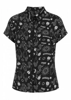 Hell Bunny Hello Goodbye Ouija Shirt Black