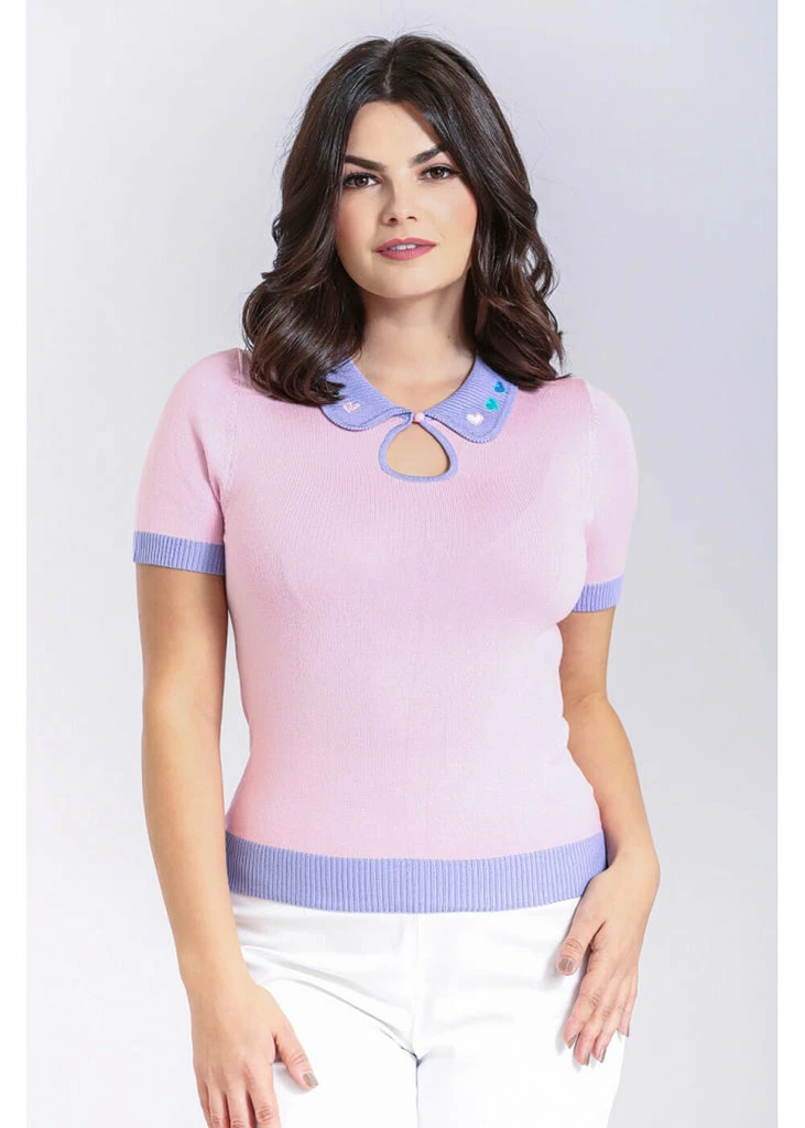 Hell Bunny Lollie Hearts 50's Top Pink 8 Hell Bunny Lollie Hearts 50's Top Pink - Image 6