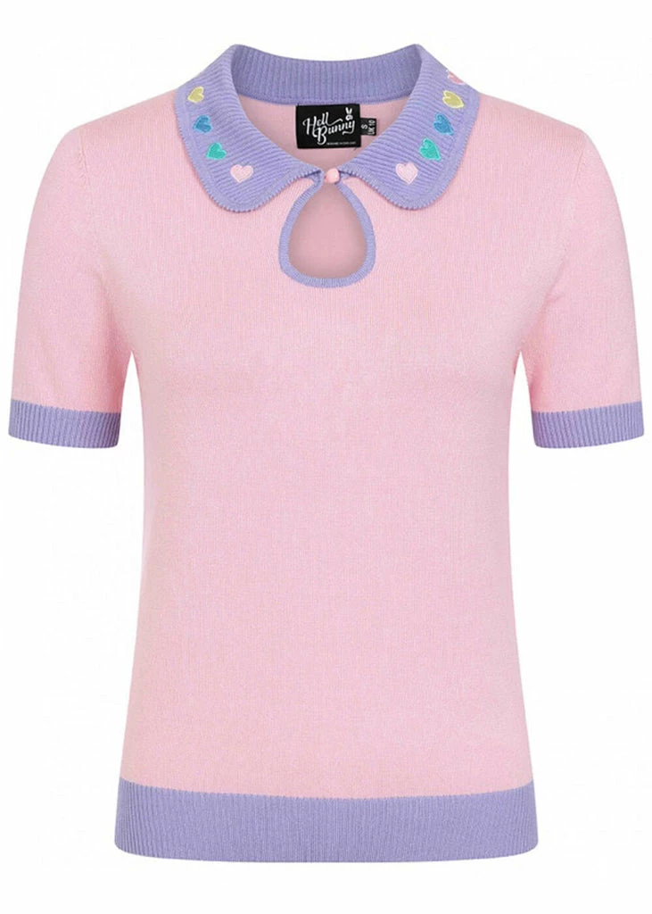 Hell Bunny Lollie Hearts 50's Top Pink 3 Hell Bunny Lollie Hearts 50's Top Pink