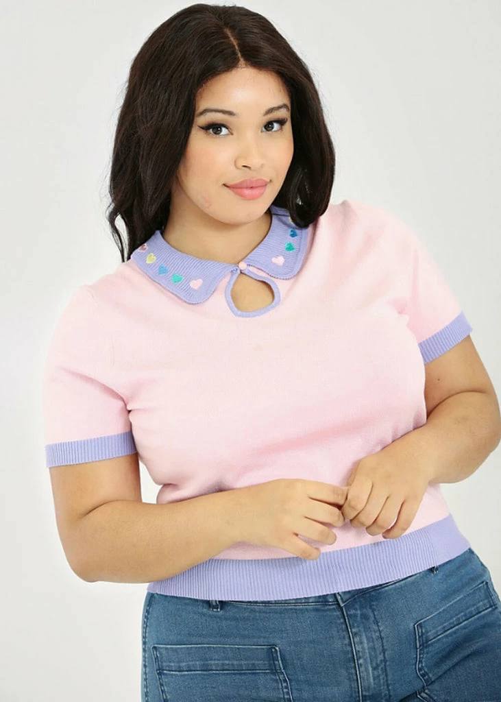 Hell Bunny Lollie Hearts 50's Top Pink 5 Hell Bunny Lollie Hearts 50's Top Pink - Image 3