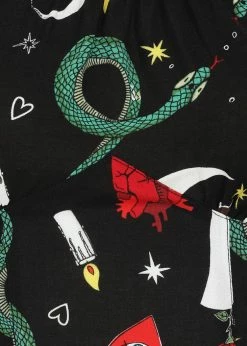 Hell Bunny Good Fortune Snake 70's Crop Top Black -KILLSTAR Sales Store hell bunny HLB60144 good fortune crop top blk 5 1024x1024