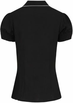 Hell Bunny Drusilla Bat 40's Blouse Black White -KILLSTAR Sales Store hell bunny HLB60210 drusilla blouse blk 1 1024x1024