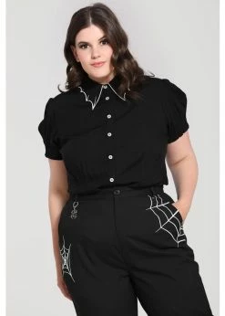 Hell Bunny Drusilla Bat 40's Blouse Black White -KILLSTAR Sales Store hell bunny HLB60210 drusilla blouse blk 7 9f047ba3 71be 4704 b133 c690c7a1dcdc 1024x1024
