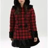 Hell Bunny Katie Tartan 60's Coat Black Red