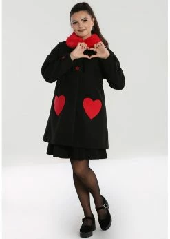 Hell Bunny Corazon Heart Coat Black Red -KILLSTAR Sales Store hell bunny HLB80015 corazon coat blk red 1 1024x1024