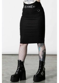 Killstar Warbird Pencil Skirt Black