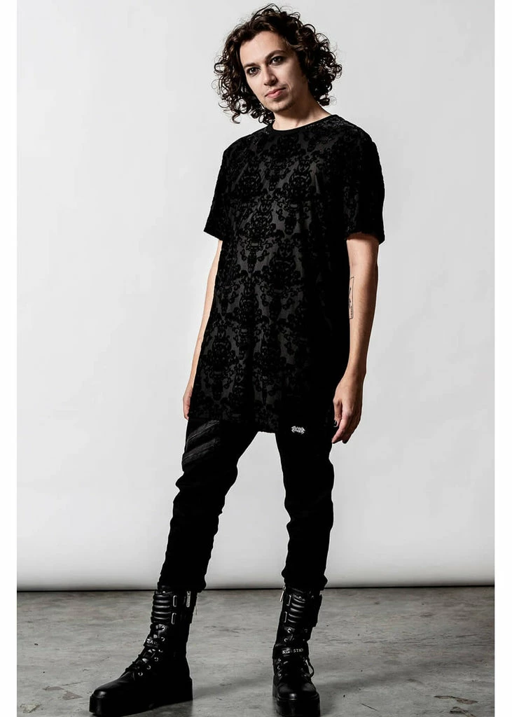 Killstar Poe Velvet T-Shirt Black 5 Killstar Poe Velvet T-Shirt Black - Image 3