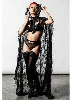 Killstar Vampyren Lace Cape Black