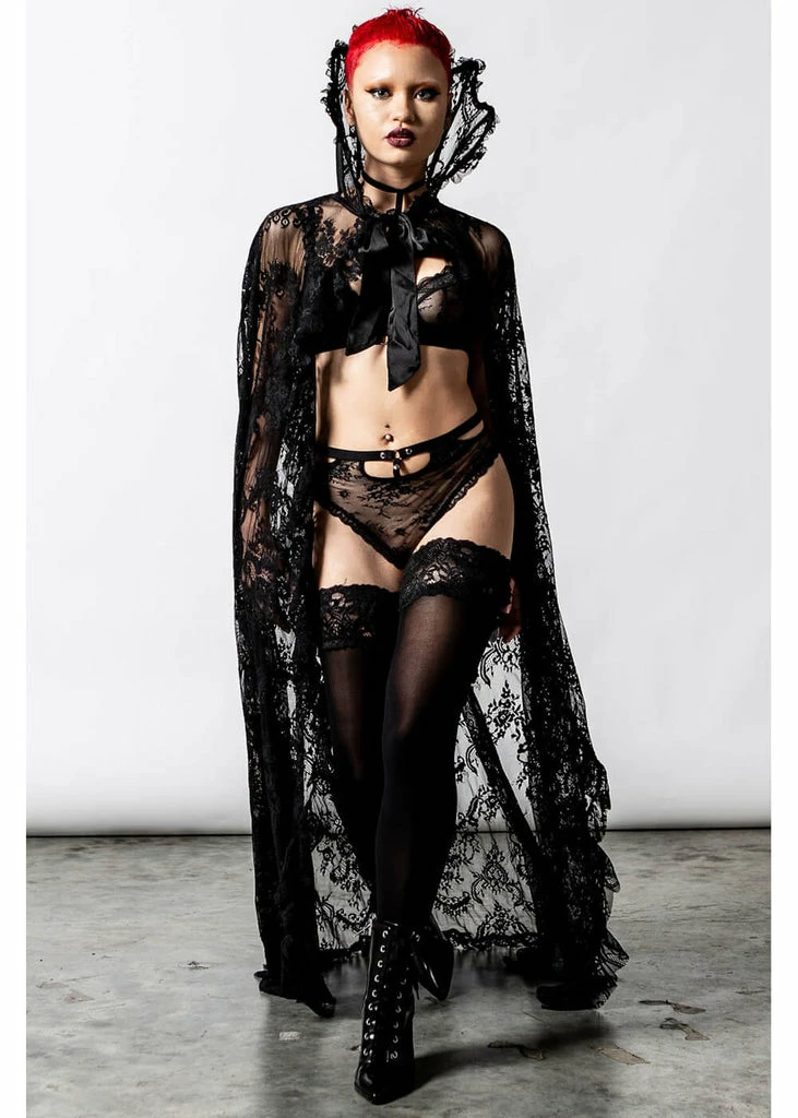 Killstar Vampyren Lace Cape Black 6 Killstar Vampyren Lace Cape Black - Image 4