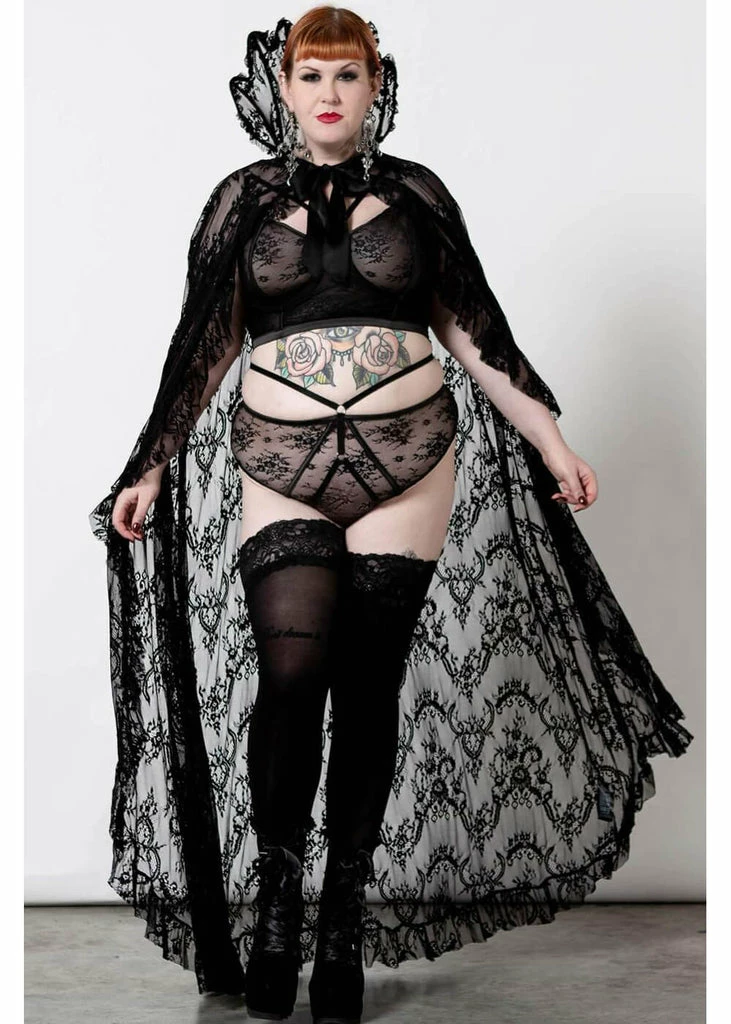 Killstar Vampyren Lace Cape Black 4 Killstar Vampyren Lace Cape Black - Image 2