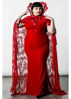 Killstar Vampyren Lace Cape Scarlet Red -KILLSTAR Sales Store killstar KSRA004446 vampyren lace cape scarlet 4 1024x1024