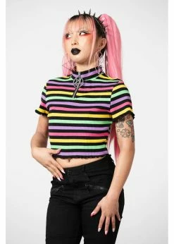 Killstar Rainbow Child 70's Crop Top Multicolour