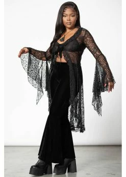 Killstar Vilania 70's Lace Duster Black -KILLSTAR Sales Store killstar KSRA005071 vilania lace duster blk 1 1024x1024
