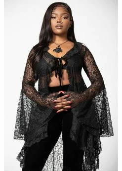 Killstar Vilania 70's Lace Duster Black -KILLSTAR Sales Store killstar KSRA005071 vilania lace duster blk 3 1024x1024