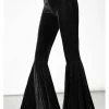 Killstar Marisol Velvet 70's Flare Bell Bottoms Trousers Black