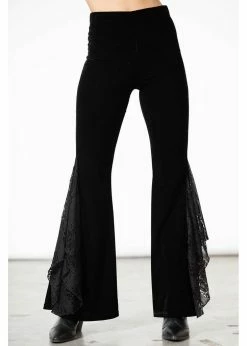 Killstar Mahina Velvet 70's Flare Trousers Black -KILLSTAR Sales Store killstar KSRA005159 mahina velvet flare trousers blk 8 1024x1024