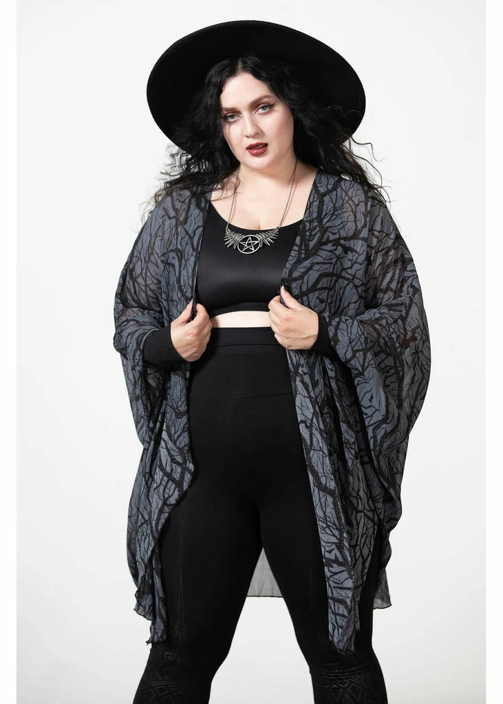 Killstar Obscurum Chiffon Wicked Wood Cardigan Black 3 Killstar Obscurum Chiffon Wicked Wood Cardigan Black