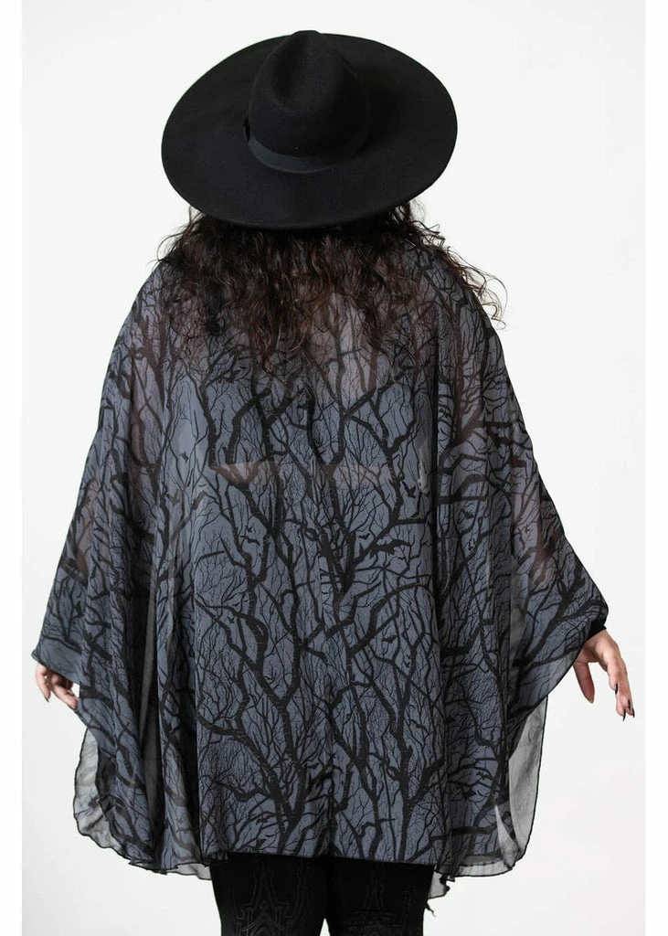 Killstar Obscurum Chiffon Wicked Wood Cardigan Black 4 Killstar Obscurum Chiffon Wicked Wood Cardigan Black - Image 2