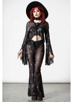 Killstar Wicked Rose Mesh Blouse Black -KILLSTAR Sales Store killstar KSRA005499 wicked rose mesh blouse blk 3 1024x1024