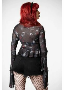 Killstar Wicked Rose Mesh Blouse Black -KILLSTAR Sales Store killstar KSRA005499 wicked rose mesh blouse blk 6 1024x1024
