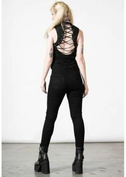 Killstar Hardy Lace-Up Vest Top Black -KILLSTAR Sales Store killstar KSRA005569 hardy top blk 3 1024x1024